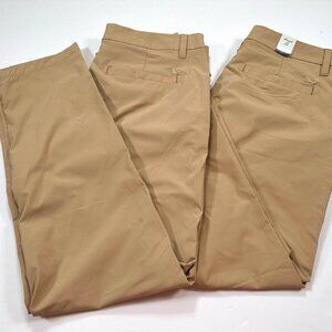 LOT OF 2 Untuckit Chancellor Pants 32x30 Men's Tan Straight Leg NEW NWT